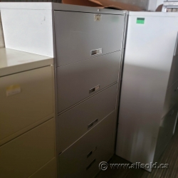 Steelcase Pewter 5 Drawer Lateral Flip Front File Cabinet